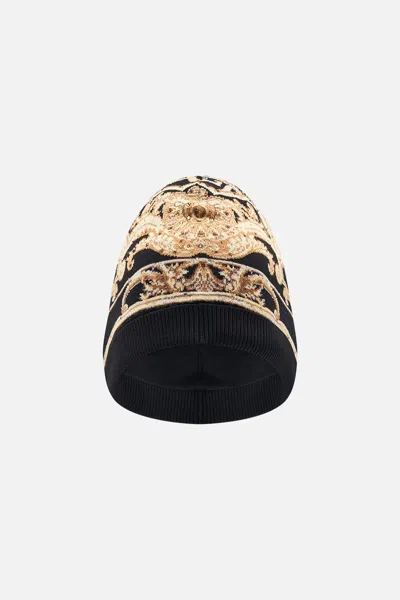 Camilla Jacquard Knit Beanie Tether Me Not In Black