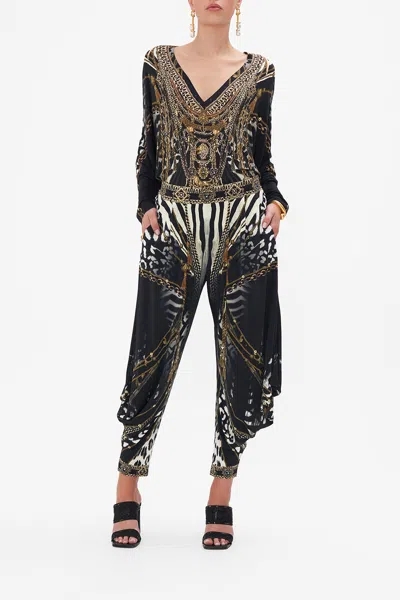 Camilla Jersey Drape Pant With Pocket Untamed Royalty In Black