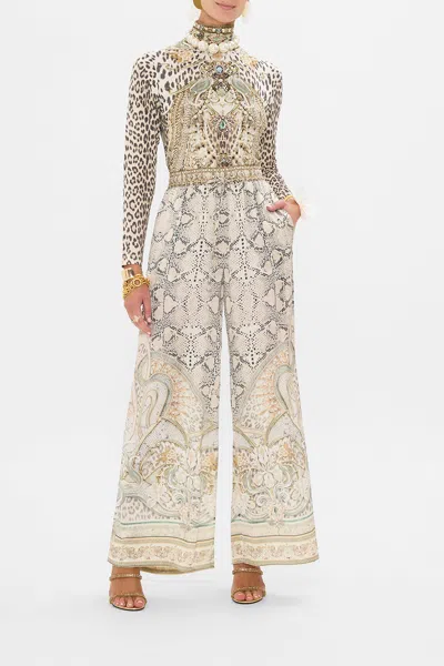 Camilla Jersey Turtleneck Ivory Tower Tales In Beige/green