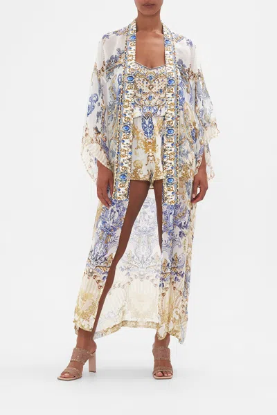Camilla Kimono Layer With Collar Soul Searching In Blue