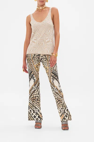 Camilla Knit Cami Mosaic Muse In Beige/brown/grey