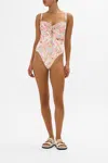 Camilla Womens Sew Yesterday Balconette Stretch Recycled-polyamide Swimsuit In White