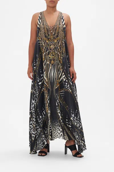 Camilla Lace Up Racer Back Dress Untamed Royalty In Black