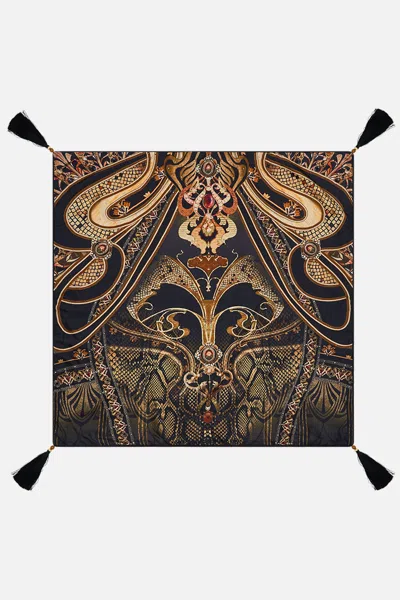 Camilla Large Square Cushion Nouveau Noir In Black