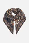 Camilla Large Square Scarf Amsterglam In Black/brown