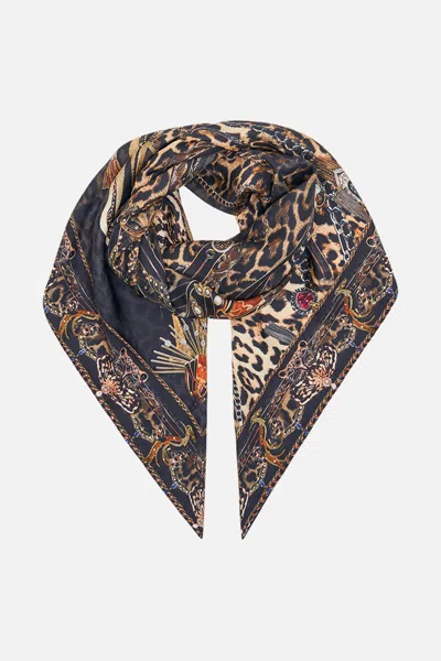 Camilla Large Square Scarf Amsterglam In Black