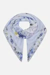 Camilla Large Square Scarf Butterfloria In Blue/