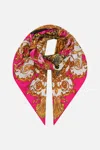 Camilla Large Square Scarf Feeling Fresco In Black/brown