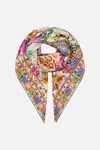 Camilla Large Square Scarf Flowers Of Neptune In Green/