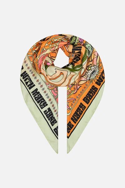 Camilla Large Square Scarf Lets Chase Rainbows In Orange