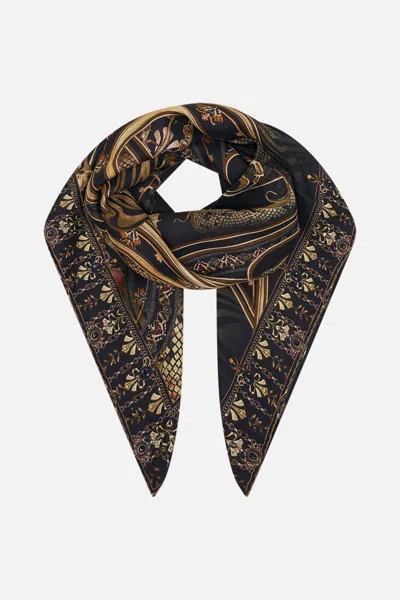 Camilla Large Square Scarf Nouveau Noir In Brown