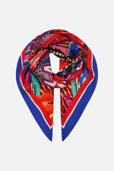 Camilla Large Square Scarf Radical Rebirth In Red