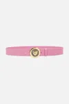 Camilla Leopard Button Belt Solid Pink In Pink
