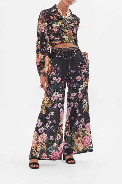 Camilla Linen Lounge Pant Letters From A Vineyard In Black