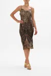 Camilla Long Bias Slip Amsterglam In Black/brown