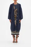 Camilla Long Cocoon Cardigan Duomo Kaleido In Navy