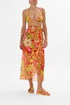 Camilla The Flower Child Society Long Draped Sarong Coverup In Orange