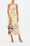 Camilla Long Jersey Halter Dress Cosmic Tuscan In Green/yellow