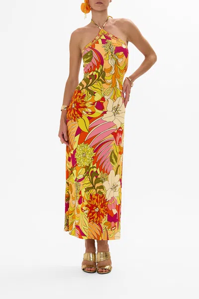 CAMILLA LONG JERSEY HALTER DRESS THE FLOWER CHILD SOCIETY