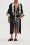 Camilla Long Line Reversible Robe Mickey Takes A Trip In Black/blue