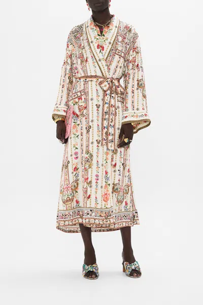 Camilla Long Robe W Flared Sleeve Minnie Magic Forever In Neutral