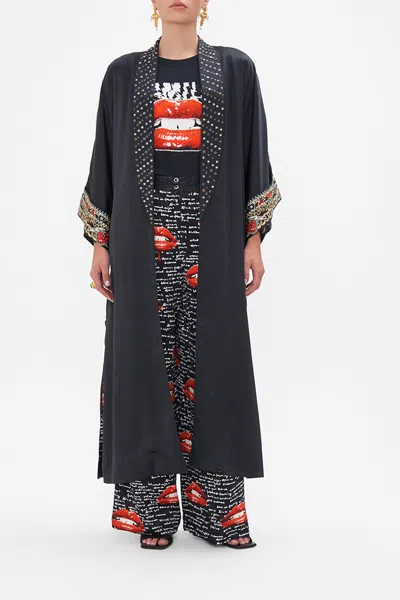 Camilla Long Robe With Narrow Collar Radical Rebirth In Multi