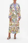 Camilla Long Robe With Tie Amalfi Amore In Blue