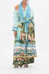 Camilla Long Robe With Tie From Sorrento With Love In Blue