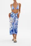 Camilla Long Sarong Immortal Ink In Blue/white