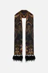 Camilla Long Skinny Scarf Nouveau Noir In Black