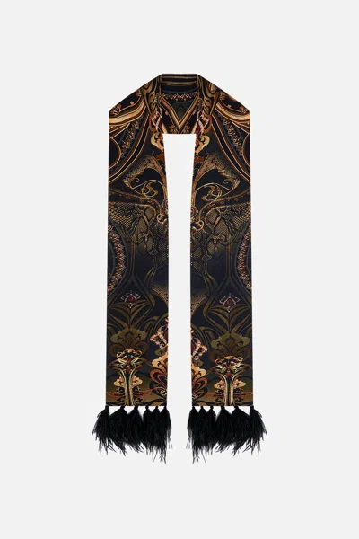 Camilla Long Skinny Scarf Nouveau Noir In Black