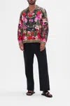 Camilla Long Sleeve Camp Collared Shirt Reservation For Love In Black