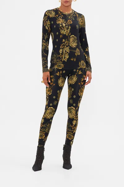Camilla Long Sleeve Crew Top So Says The Oracle In Black