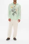 Camilla Long Sleeve Hidden Placket Shirt Petal Promise Land In Green