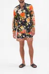 Camilla Long Sleeve Mandarin Collar Shirt Secret History In Black