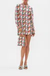 Camilla Long Sleeve Tunic Dress An Italian Welcome In Beige/green/multi