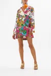 Camilla Long Sleeve Tunic Dress Cosmic Prairie In White