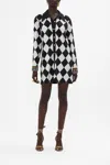 Camilla Long Sleeve Tunic Dress Duomo Dynasty In Black/gold