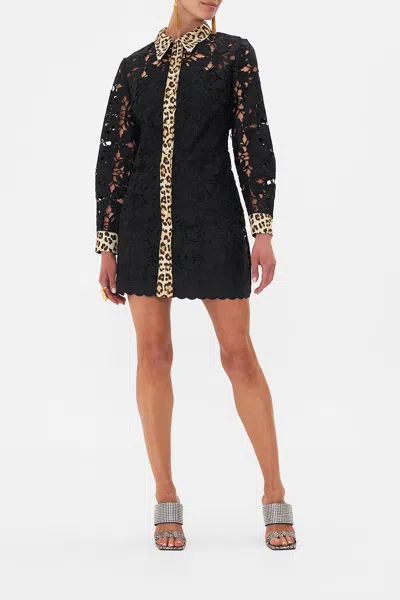 Camilla Long Sleeve Tunic Dress Heart Like A Wildflower In Black