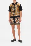 Camilla Men's Knit Sleeve Shirt Feeling Fresco In Black/brown