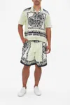 Camilla Men's Knit Sleeve Silk Shirt Double Dutch In Green