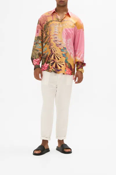 Camilla Mens Oversized Shirt Capri Me In Orange/peach/