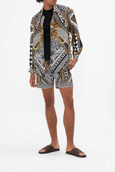 Camilla Mens Oversized Shirt Look Up Tesoro In Black/gold/grey