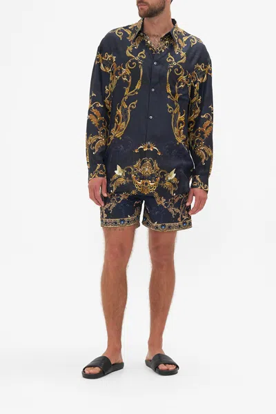 Camilla Mens Oversized Shirt Moonlight Melodies In Black
