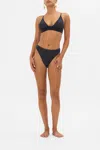 Camilla Mesh High Waist High Leg Brief Solid Black In Black