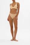 Camilla Mesh High Waist High Leg Brief Solid Nude In Beige
