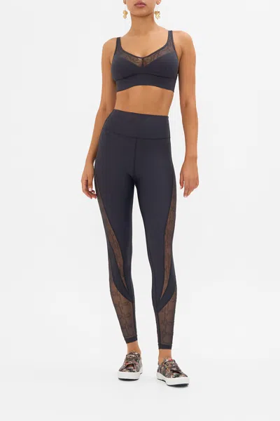 Camilla Mesh Insert Crop Solid Black