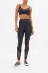 Camilla Mesh Insert Legging Solid Black In Black