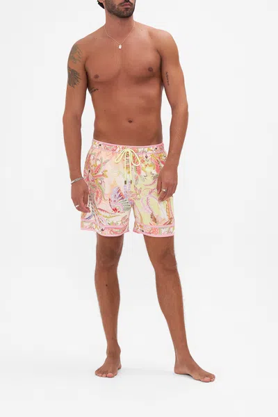 Camilla Mid Length Boardshort Cosmic Tuscan In Green/white