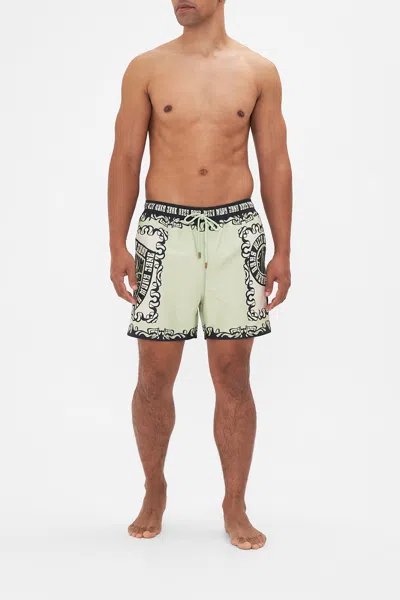 Camilla Mid Length Boardshort Double Dutch In Green